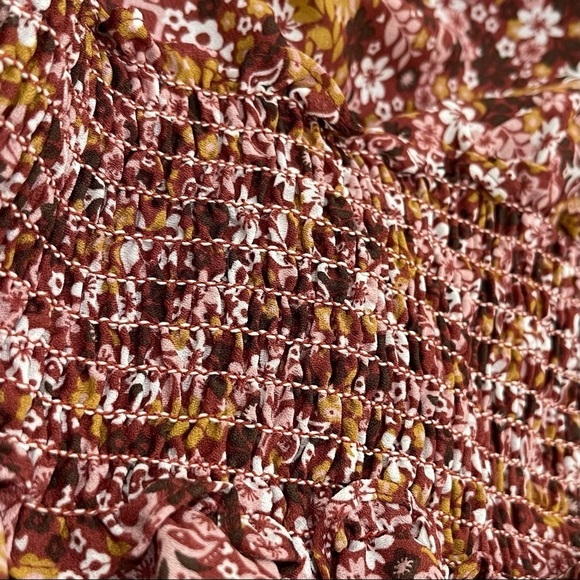 🔥 Max Studio Floral Flutter Boho Prairie Surplice Dress L New - Picture 13 of 13